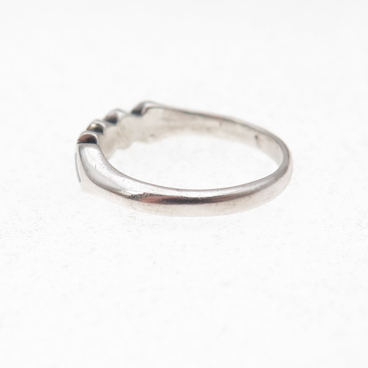 Silver Fox Old Pawn 925 Sterling Vintage Southwestern Black Onyx Ring Size 4.75