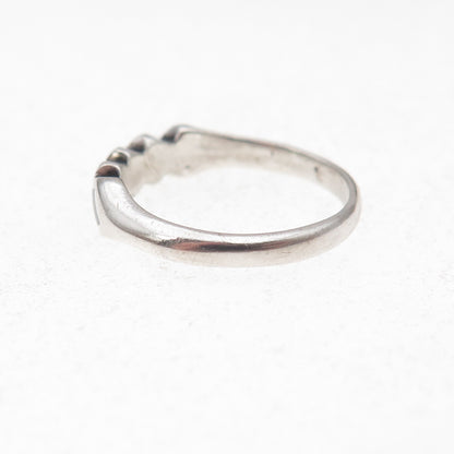 Silver Fox Old Pawn 925 Sterling Vintage Southwestern Black Onyx Ring Size 4.75
