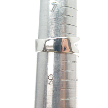 925 Sterling Silver Vintage Mexico Modernist Letter X Crisscross Ring Size 8.25