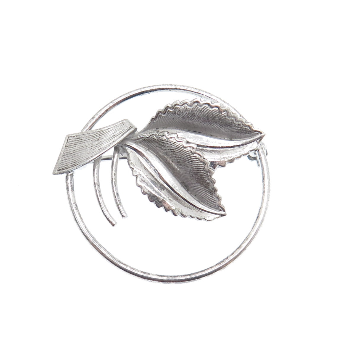 CURTIS CURTMAN 925 Sterling Silver Vintage Floral Leaf Pin Brooch