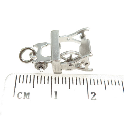 925 Sterling Silver Antique Art Deco Sewing Machine Minimalist Charm Pendant