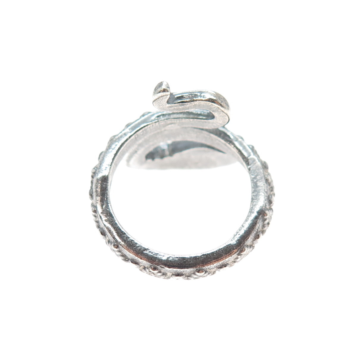 925 Sterling Silver Vintage Cobra Snake Oxidized Ring Size 8.5