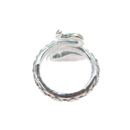 925 Sterling Silver Vintage Cobra Snake Oxidized Ring Size 8.5