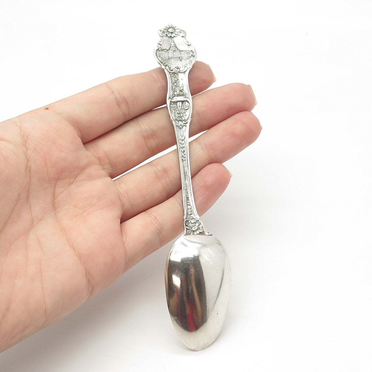 925 Sterling Silver Antique Art Deco R. Wallace Indian Chief Kansas Spoon