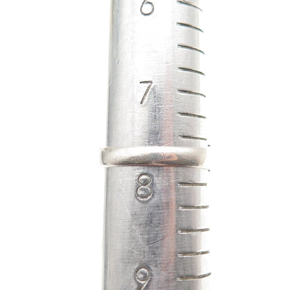 925 Sterling Silver Vintage Real Black Onyx Peace Symbol Signet Ring Size 7.75