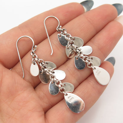 925 Sterling Silver Rolo Chain Dangling Earrings