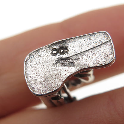 CREED 925 Sterling Silver Vintage Confirmation Oxidized Mini 3D Charm Pendant