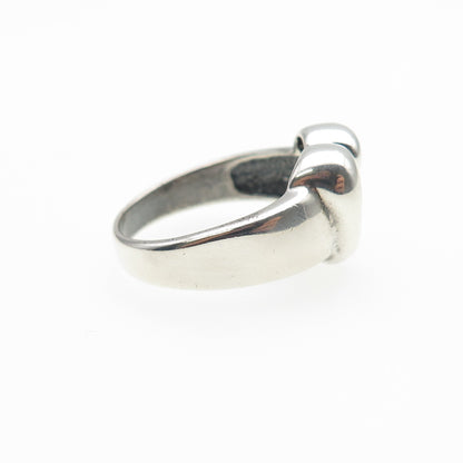 STAUER 925 Sterling Silver Vintage Modernist Heart Oxidized Ring Size 8