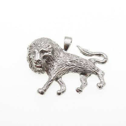 925 Sterling Silver Vintage Lion Charm Pendant