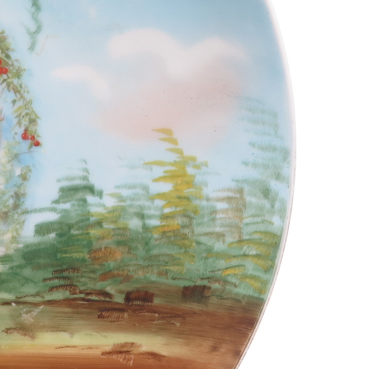 VICTORIA SCHMIDT Antique Austrian Porcelain "Cherries" Collectable Cabinet Plate