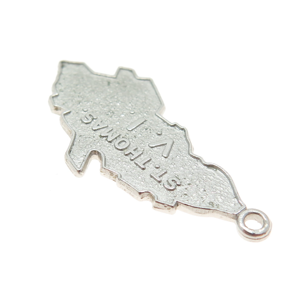 925 Sterling Silver Vintage St. Thomas VI Map Charm Pendant