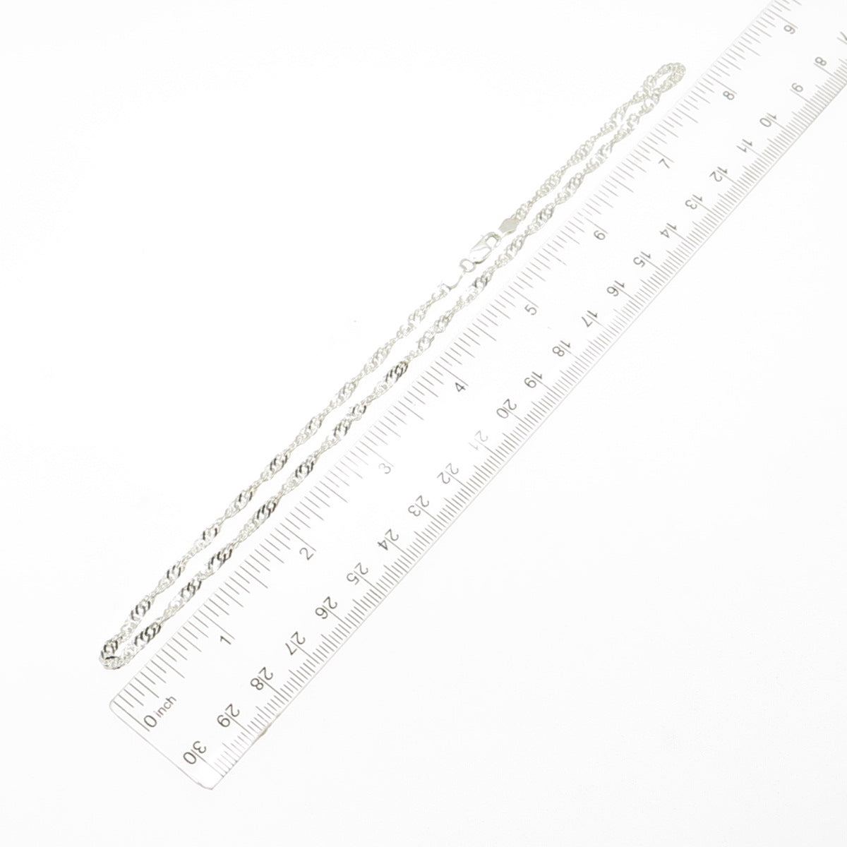 925 Sterling Silver Vintage Singapore Chain Necklace 16"