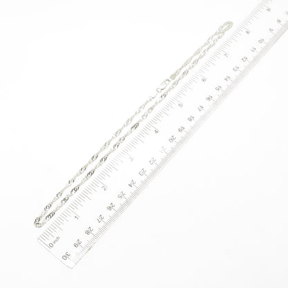 925 Sterling Silver Vintage Singapore Chain Necklace 16"