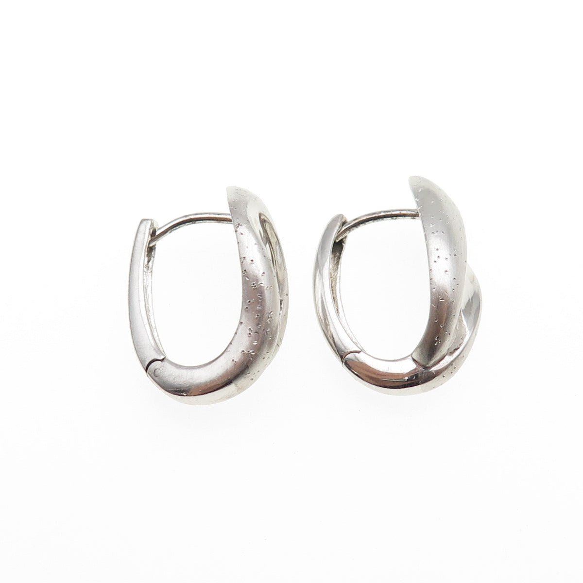 925 Sterling Silver Modernist Hoop Earrings