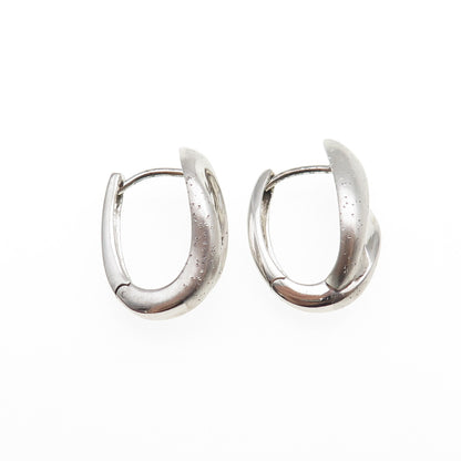 925 Sterling Silver Modernist Hoop Earrings