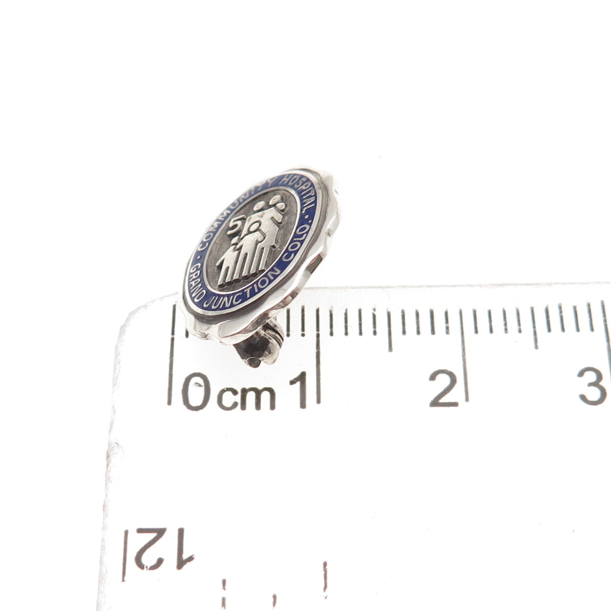 925 Sterling Silver Vintage Enamel 5 Years Service Community Hospital Pin Brooch