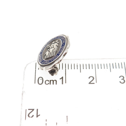 925 Sterling Silver Vintage Enamel 5 Years Service Community Hospital Pin Brooch