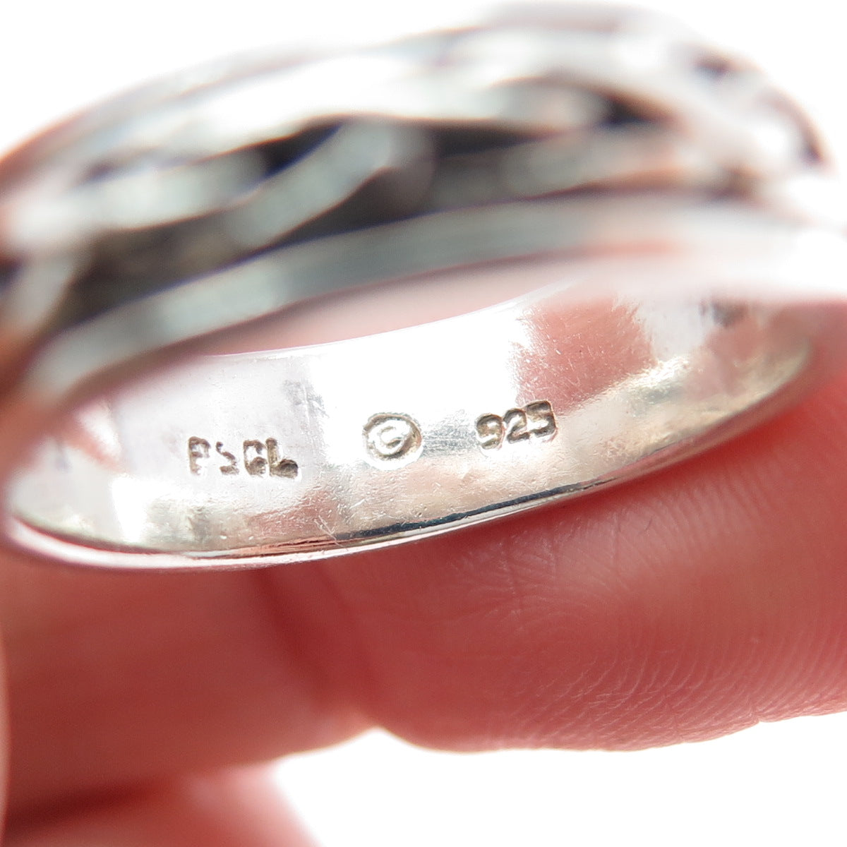 PETER STONE 925 Sterling Silver Vintage Celtic Knot Oxidized Band Ring Size 8