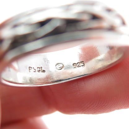 PETER STONE 925 Sterling Silver Vintage Celtic Knot Oxidized Band Ring Size 8