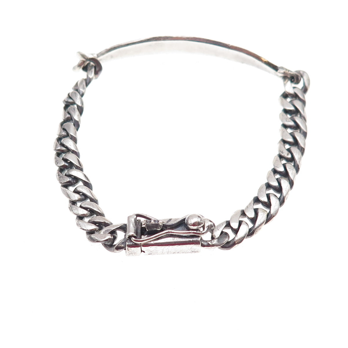 925 Sterling Silver Vintage Vaneza Name ID Cuban Link Bracelet 5.75"
