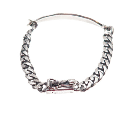 925 Sterling Silver Vintage Vaneza Name ID Cuban Link Bracelet 5.75"