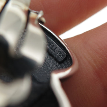 CHARLES KRYPELL 925 Sterling Silver Vintage Modernist Oxidized Clip On Earrings