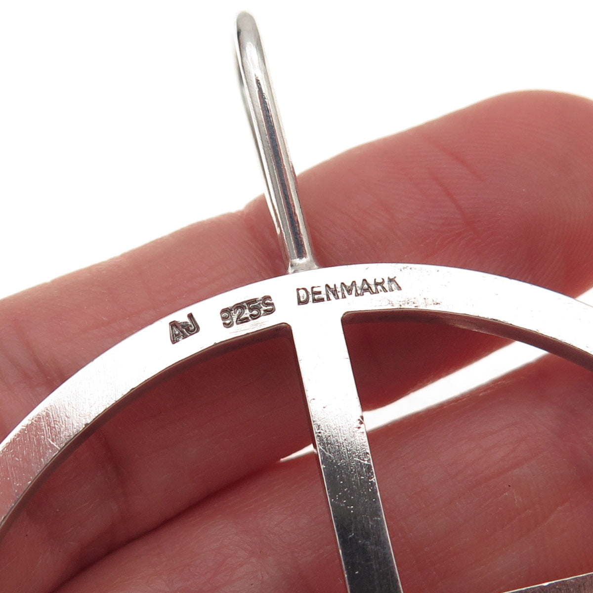 Arne Johansen 925S Sterling Silver Vintage Denmark Modernist Large 24.0g Pendant