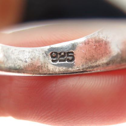 925 Sterling Silver Vintage Modernist Claw Ring Size 8.25