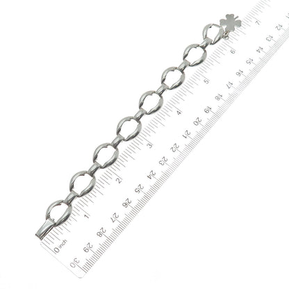 DANECRAFT 925 Sterling Silver Antique Art Deco Clover Charm Bracelet 6"