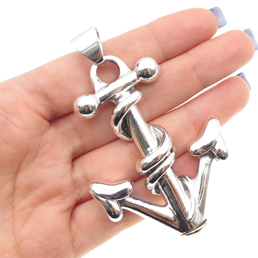 Barry Kieselstein-Cord Sterling Silver 2-Tone Vintage 1983 Anchor Pendant #109