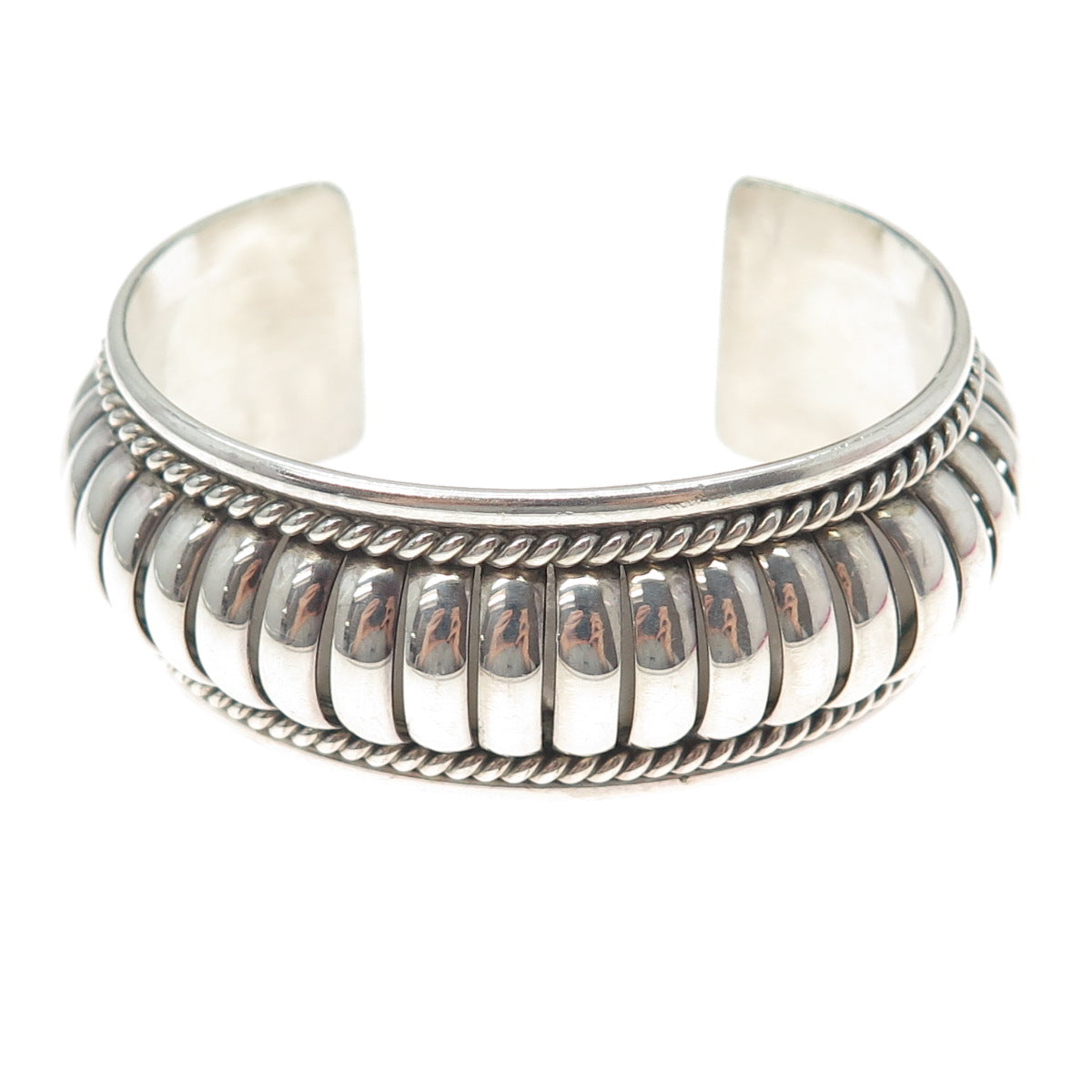 PRICILLA APACHE Old Pawn 925 Sterling Silver Vintage Adjustable Bracelet 6.25"