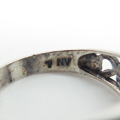 925 Sterling Silver Vintage Swirl Ring Size 7.5