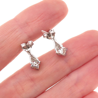 Chuck Clemency 925 Sterling Silver Real Tanzanite & White Topaz Earrings