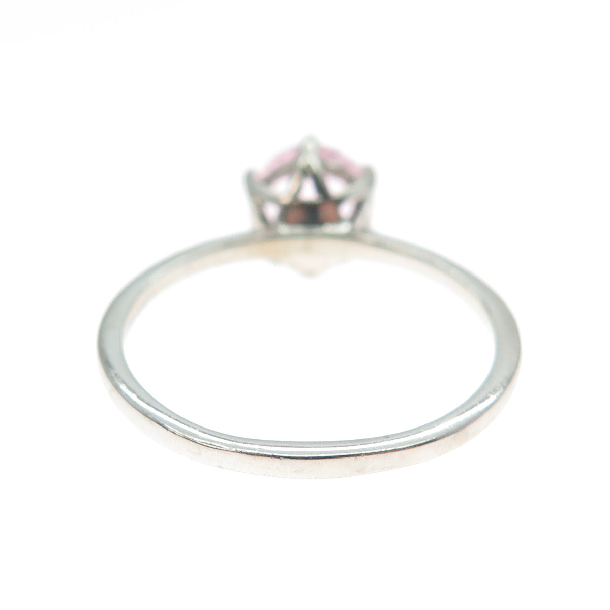 DAZZLERS 925 Sterling Silver Round-Cut Nano Pink Topaz Ring Size 9