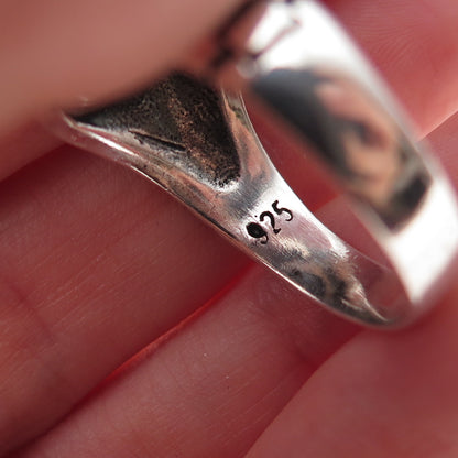Paul Brackna 925 Sterling Silver Vintage Real Black Onyx Oxidized Ring Size 12.5