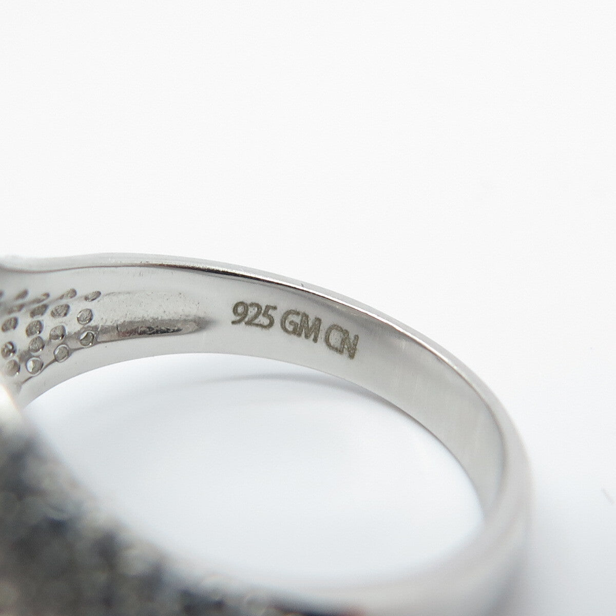 925 Sterling Silver Pave C Z Ring Size 6