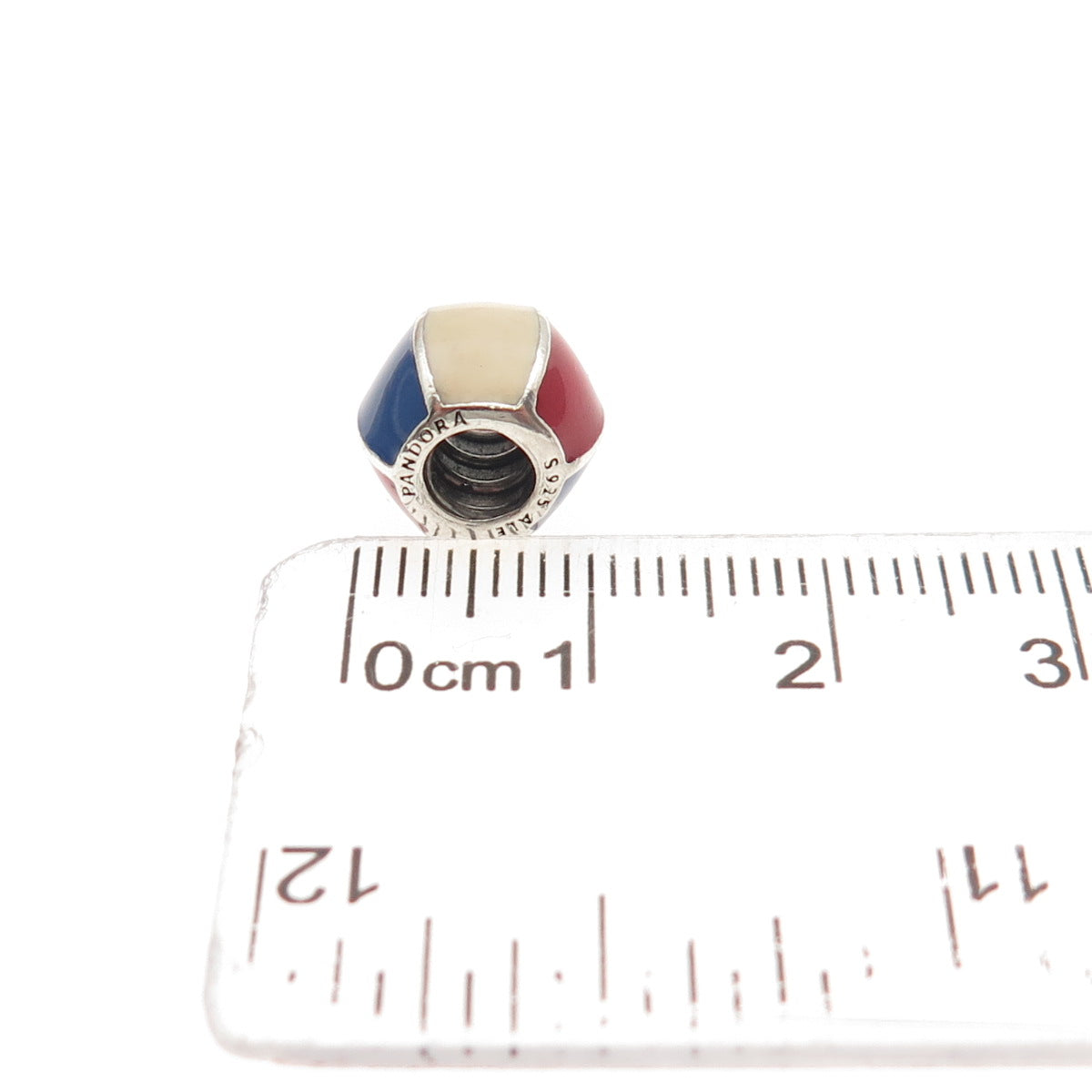 PANDORA 925 Sterling Silver Enamel Beach Ball Slide Bead Charm