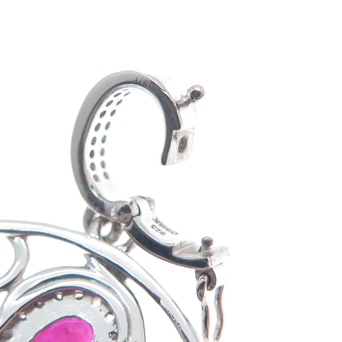 DSMK 925 Sterling Real Sapphire Ruby Blue & White Topaz Amethyst Emerald Pendant