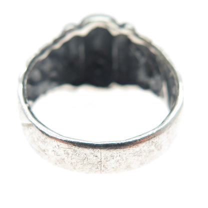 925 Sterling Silver Vintage Modernist Oxidized Ring Size 8