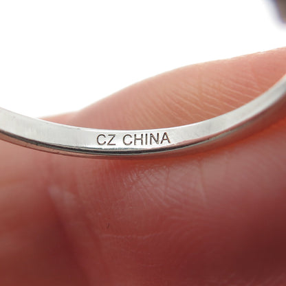 JCM JACMEL MAURITIUS 925 Sterling Silver Pear-Cut Shaped C Z Ring Size 8.25