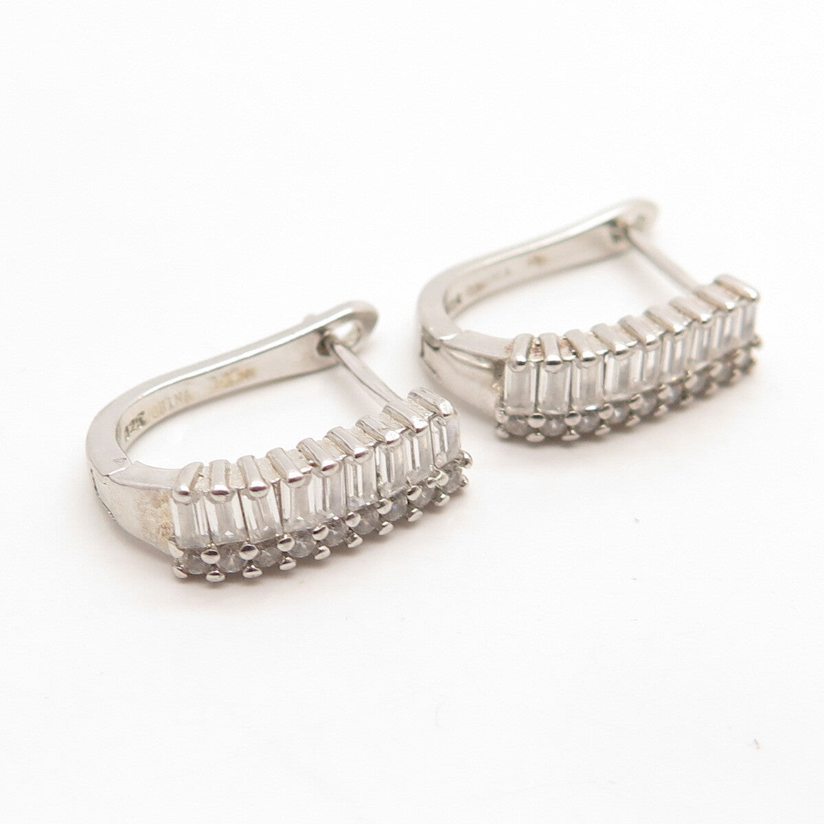 925 Sterling Silver Pave C Z Earrings