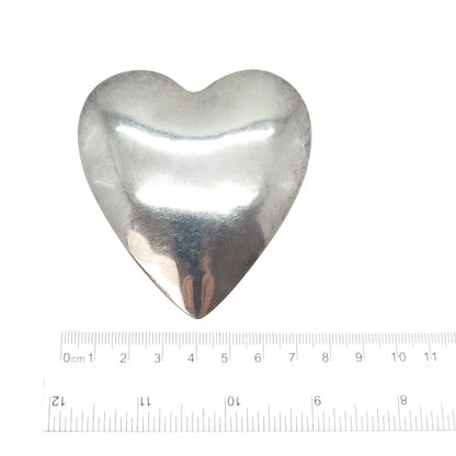 SAM LOVATO KEWA Old Pawn Sterling Silver Vintage Heart Oxidized Brooch / Pendant
