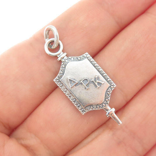 925 Sterling Silver Vintage Delta Pi Kappa Sorority Key Charm Pendant