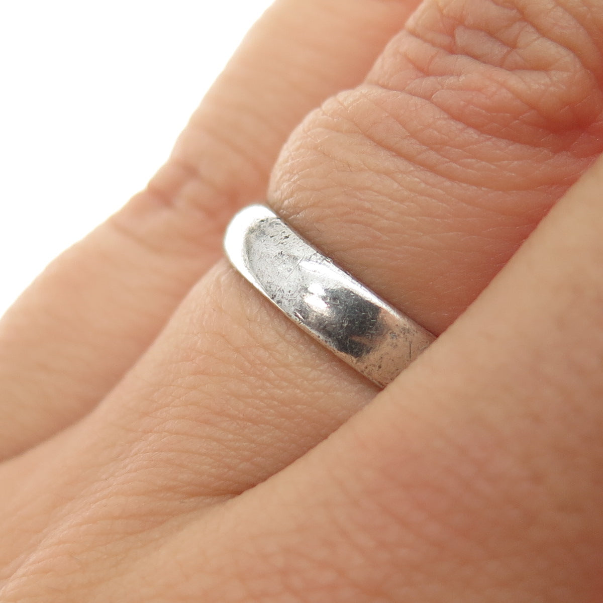 VARGAS 925 Sterling Silver Vintage Classic Wedding Band Ring Size 6