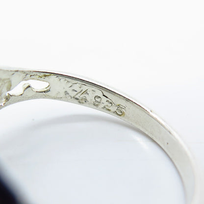 925 Sterling Silver Vintage Swirl Ring Size 8