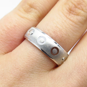 925 Sterling Silver Textured Band Ring Size 5.75