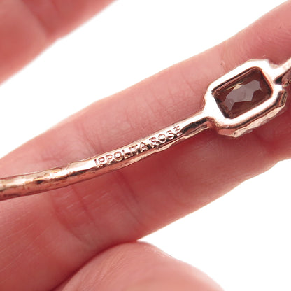 IPPOLITA Sterling Rose Gold Plated Real Smoky Quartz Rock Candy Bracelet 7.75"