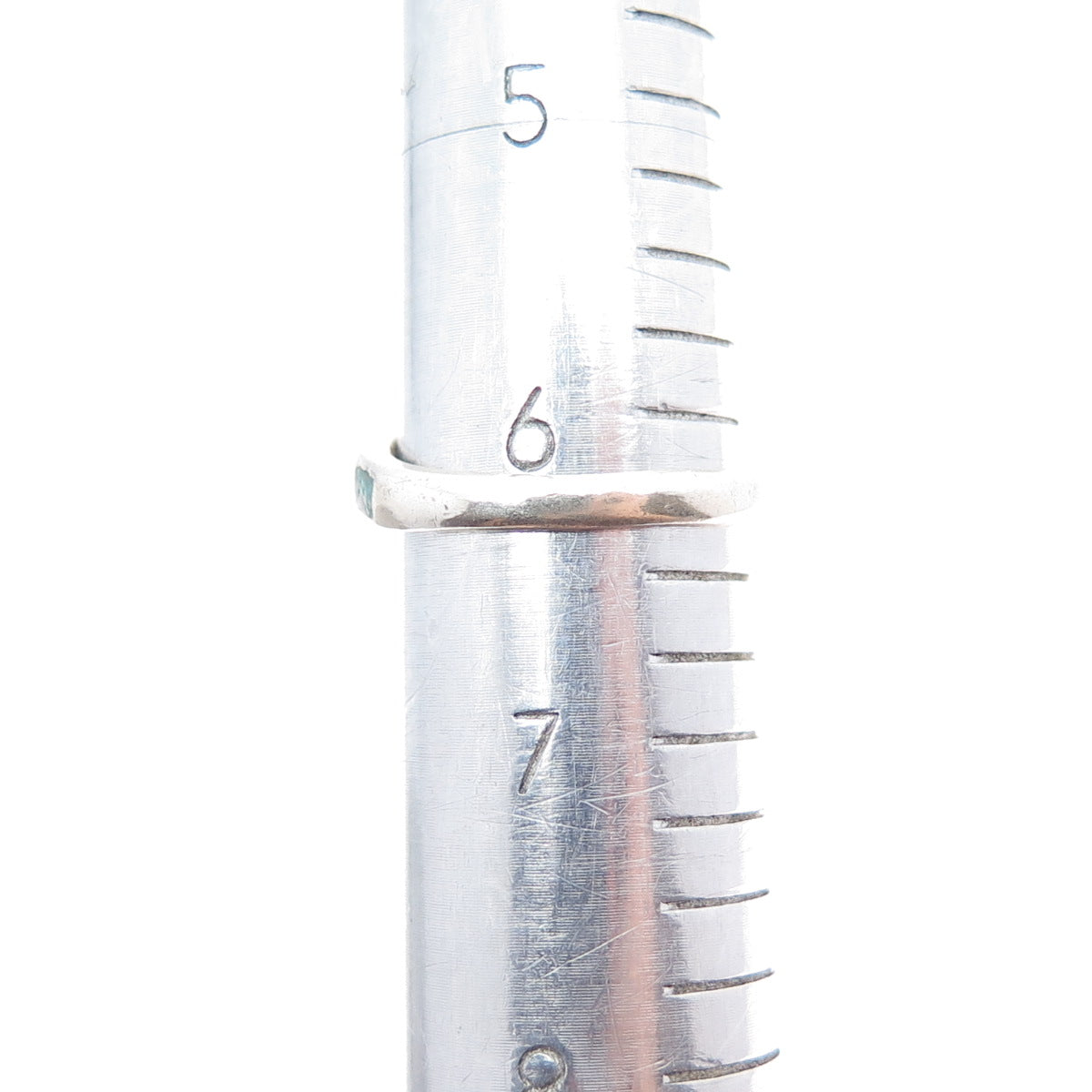 Old Pawn 925 Sterling Silver Vintage Southwestern Turquoise Inlay Ring Size 6.25