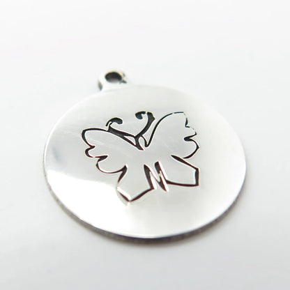 925 Sterling Silver USA Two In Town Butterfly Charm Pendant