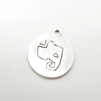 925 Sterling Silver USA Two In Town Elephant Charm Pendant